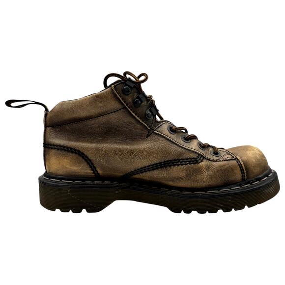 Dr Martens Work Boots Grizzly Leather Distressed Brown Gorpcore Grunge 8 Worn In main image 6